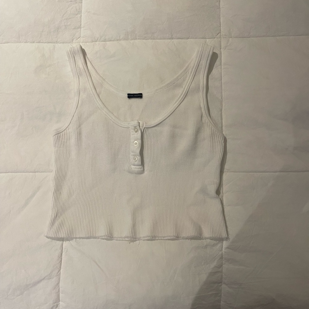 brandy melville white crop tank top